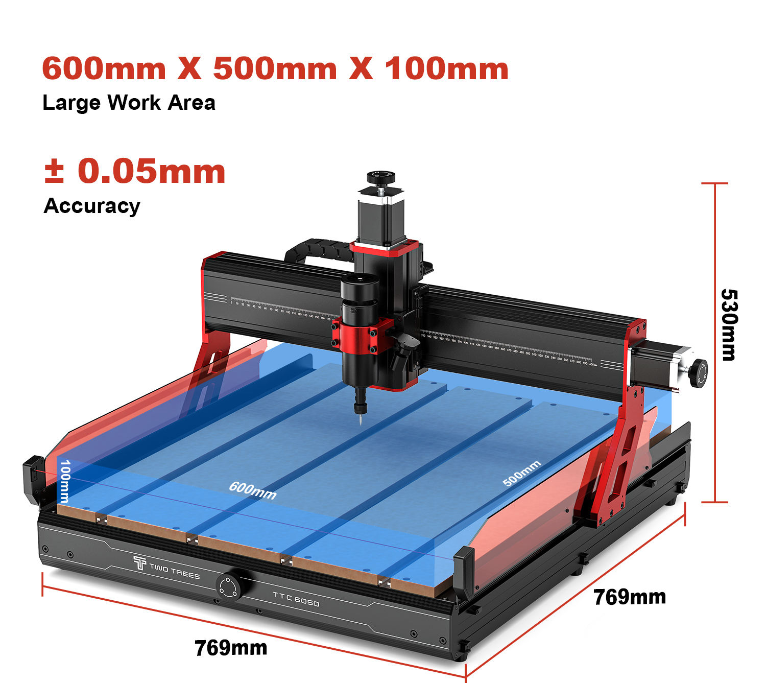 TTC6050 Desktop CNC Wood Engraving Machine Product Specifications - Image 2
